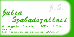 julia szabadszallasi business card